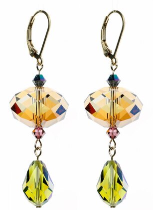 14K Gold Filled Swarovski Crystal Drop Earrings - Northern Lights